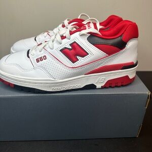 New Balance 550 Red/White/Black colorway
